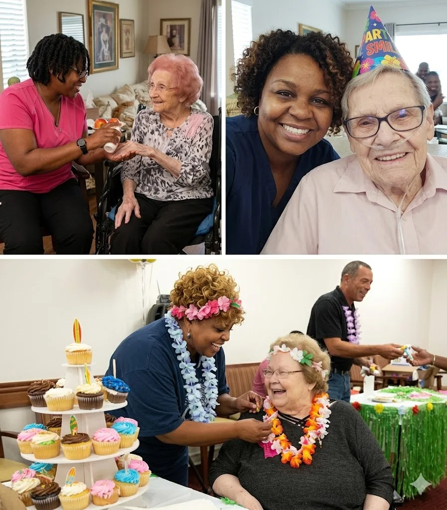 Loving Arms caregivers with clients in everyday moments